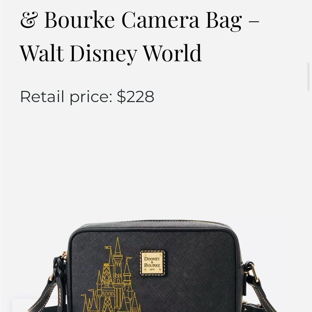 Dooney & Bourke WDW Castle Brand New Black Crossbody Bag with Gold Castle Design - Picture 7 of 14